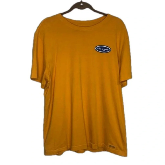 5/$25 Life Is Good  Crusher T-shirt Weed Whacker L Golden Golf Short Sleeves - Picture 1 of 9
